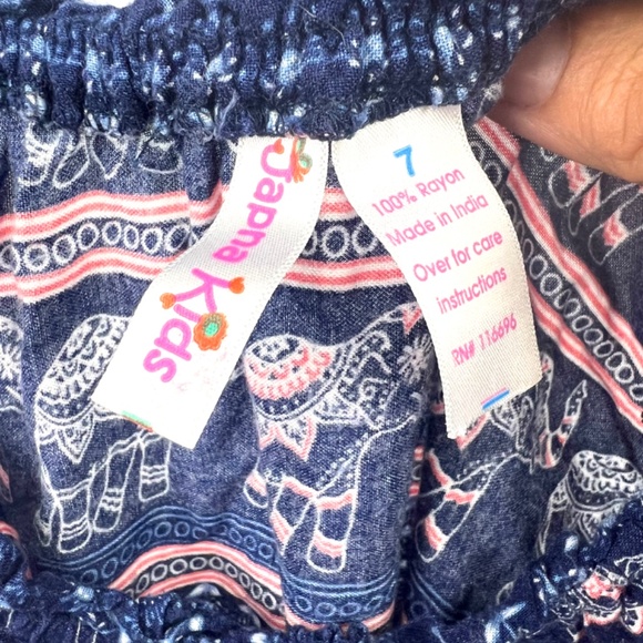Japan Kids Girls Blue and Pink Elephant Motif Romper Size 7 - Picture 13 of 16